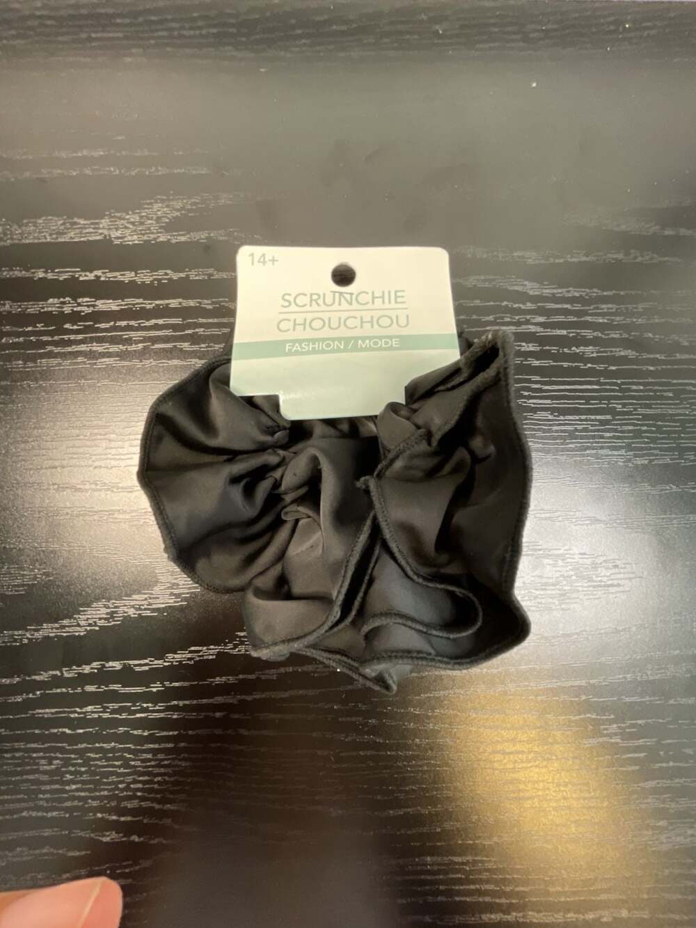 SCRUNCHIE CHOUCHOU Fashion Mode Black Satin Hair Scrunchie